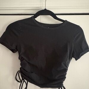 Hollister Black Tie on Side Crop Top